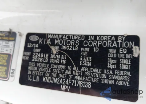 2015 Kia Soul from USA, damaged, VIN KNDJN2A24F7178138